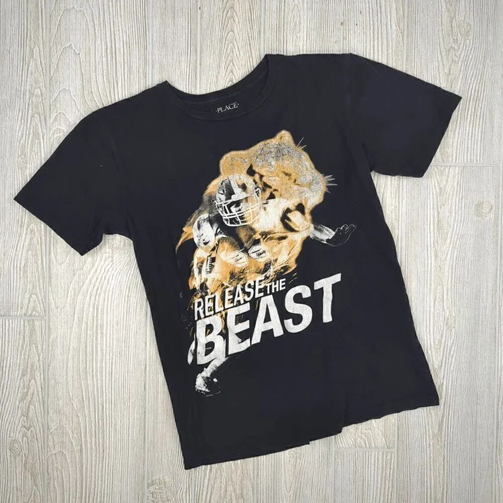 Release The Beast Graphic Print Black T-Shirt Children's Place Youth Size XXL